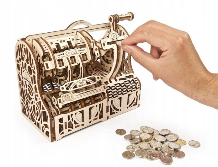 Puzzle 3D Kasa fiskalna Ugears z drewna